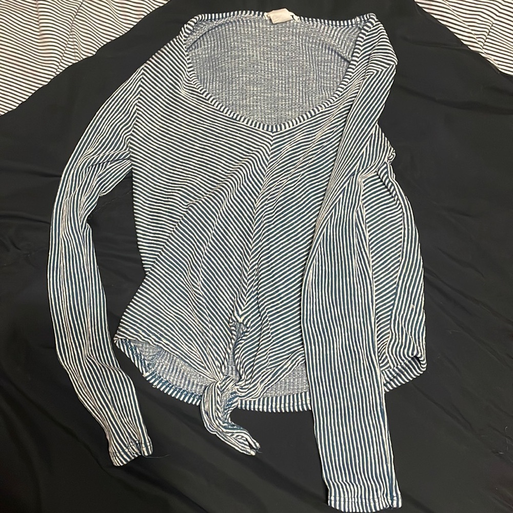 Dark blue & white striped.